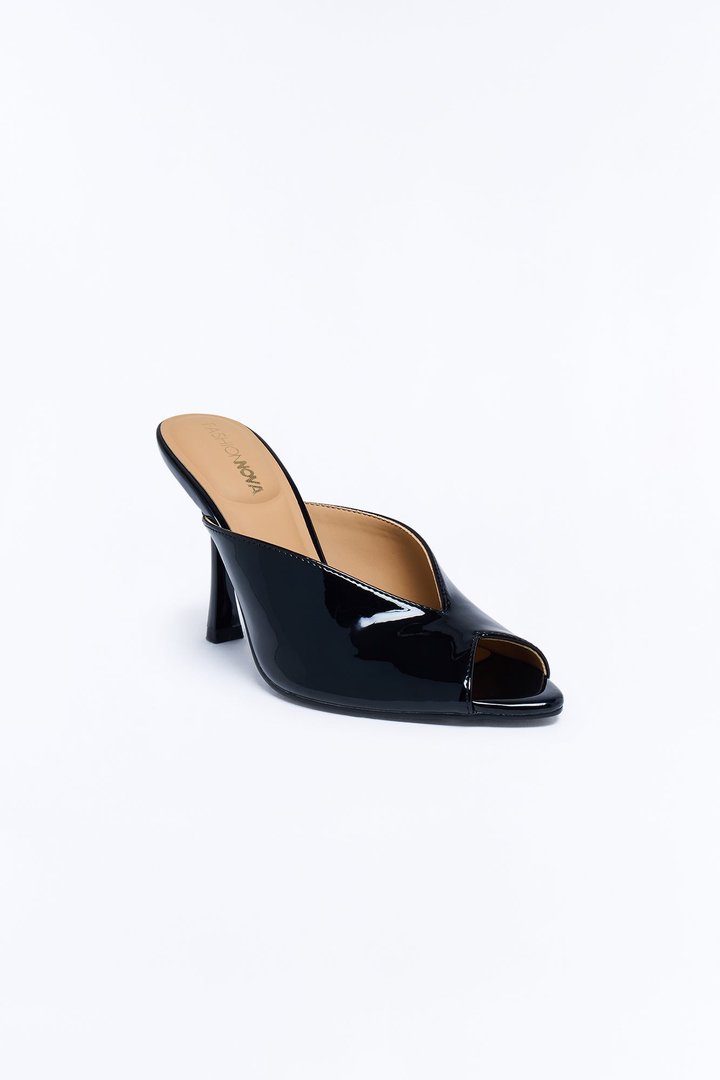 Delphine Peep Toe Heels - Black