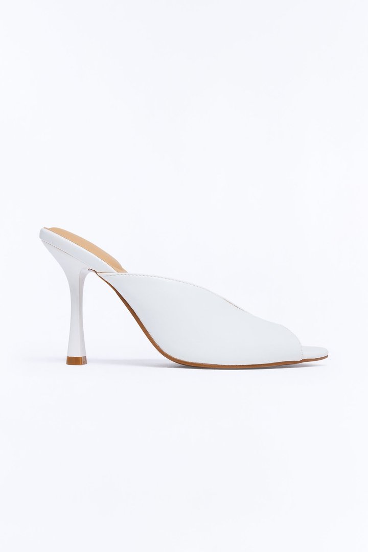 Delphine Peep Toe Heels - White