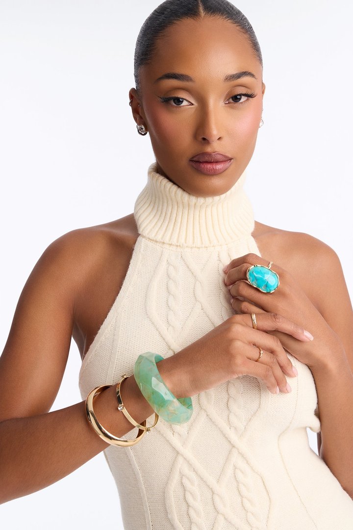 Nobody Like Me Bracelet And Ring Set - Turquoise