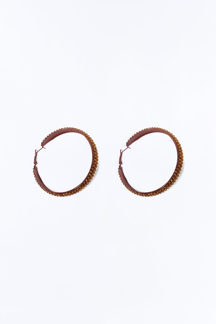 Got Plans Tonight Hoop Earrings - Brown
