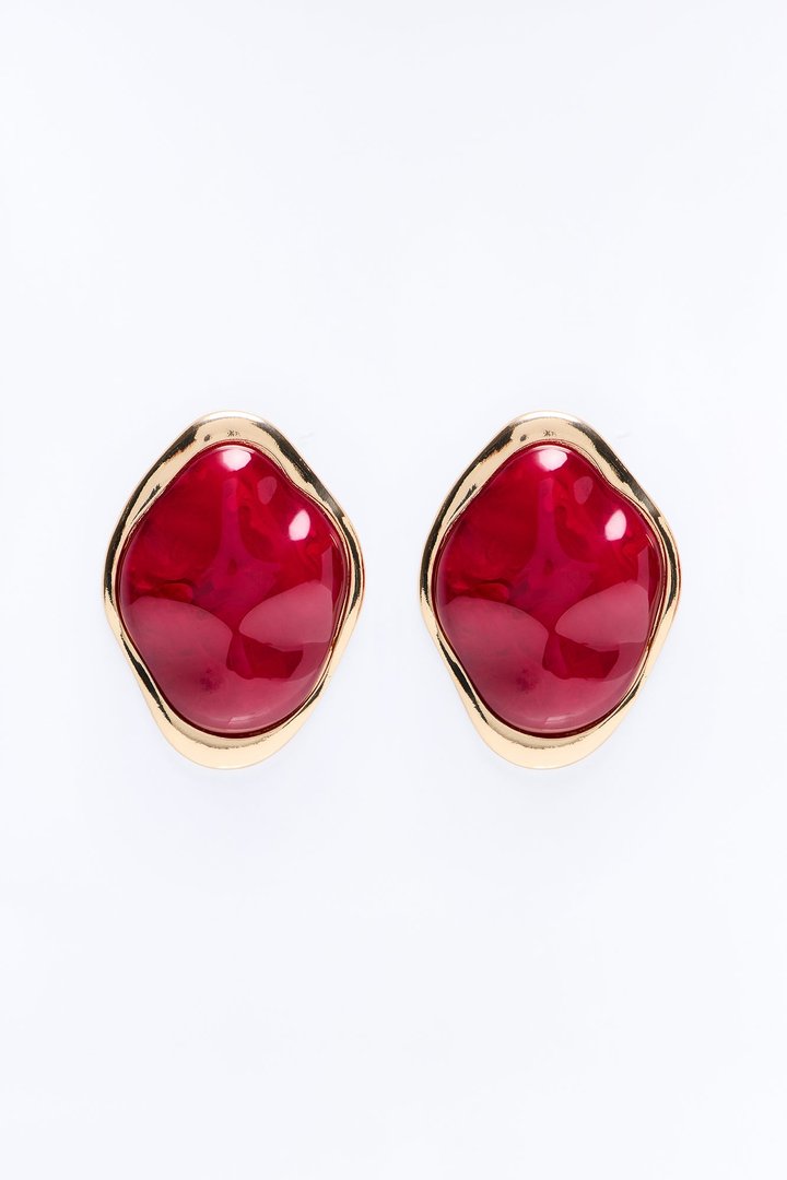 Selene Jeweled Earrings - Burgundy/combo