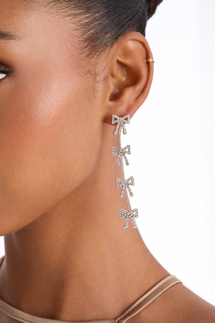 Been A Good Girl Drop Earrings - Silver