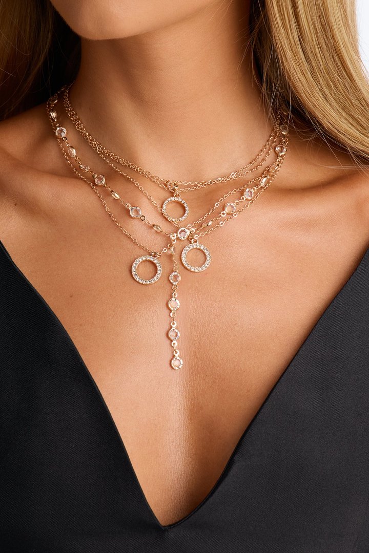 Right On Target Layered Necklace - Gold