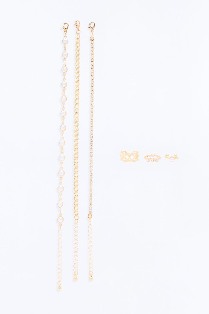 Sol Luna 6 Piece Anklet And Toe Ring Set - Gold