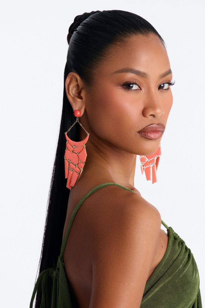 Sweet Cover Drop Earrings - Orange