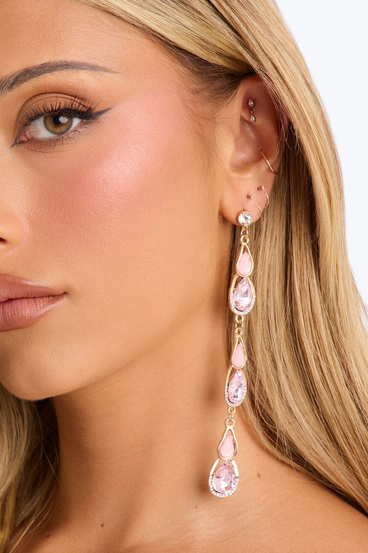 All I Need Linear Earrings - Pink