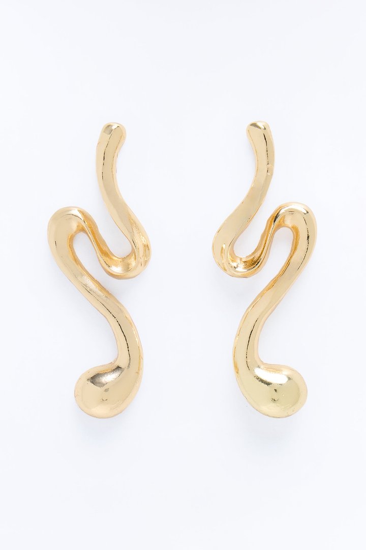 Nessa Abstract Drop Earrings - Gold
