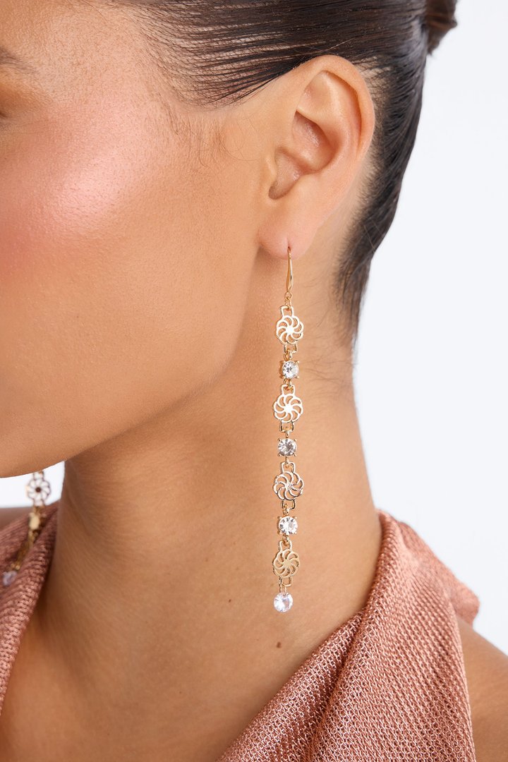 Mood Is High Linear Earrings - Gold