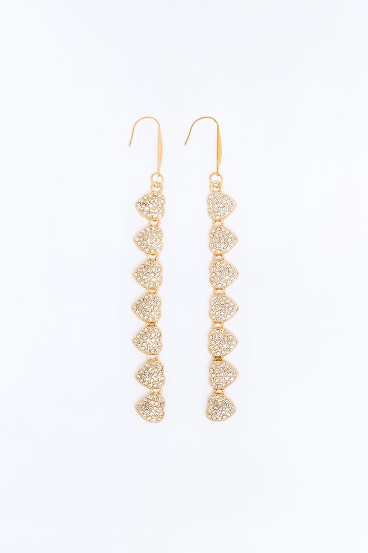 Lots Of Love Linear Earrings - Gold