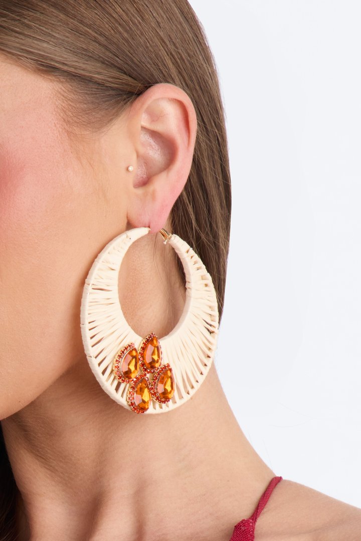 Sandy Toes Hoop Earrings - Ivory/combo