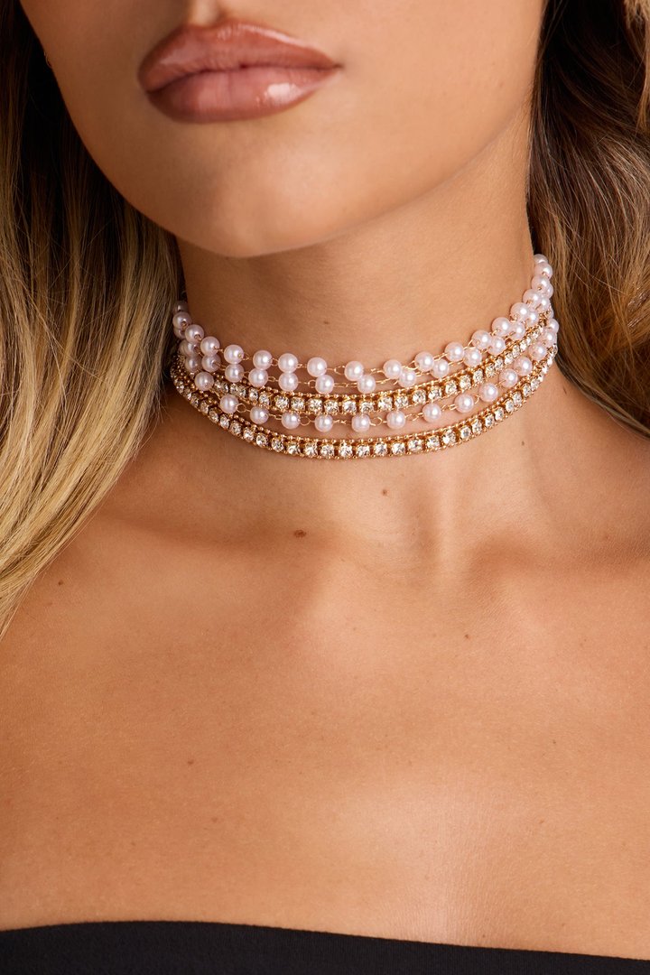 Hollywood Glam Choker - Gold