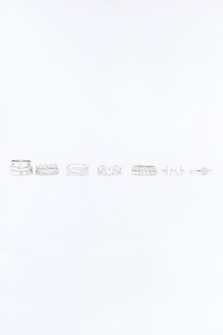 Take Me Dancing 12 Piece Ring Set - Silver