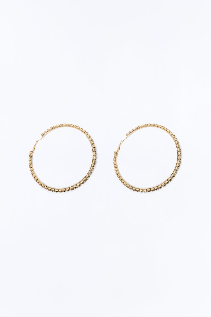 Hint Of Sparkle Hoop Earrings - Gold