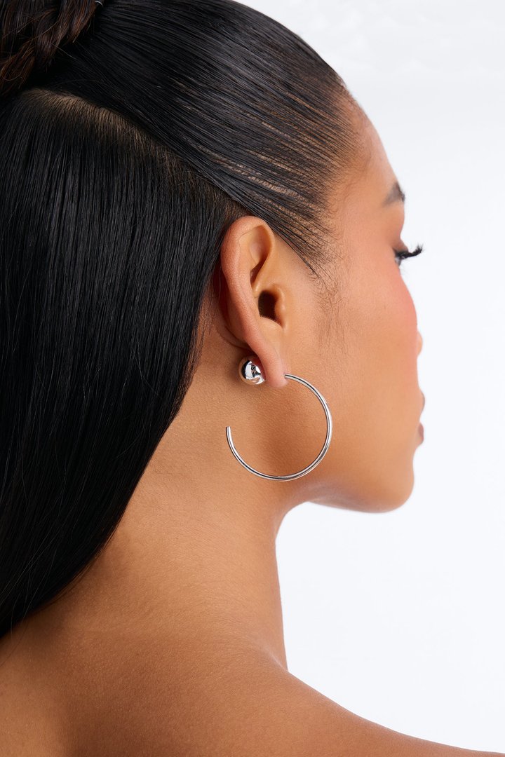Minimal Effort Hoop Earrings - Silver