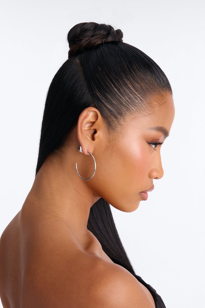 Minimal Effort Hoop Earrings - Silver