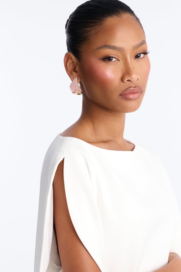 Thank Me Later Drop Earrings - Gold/Pink