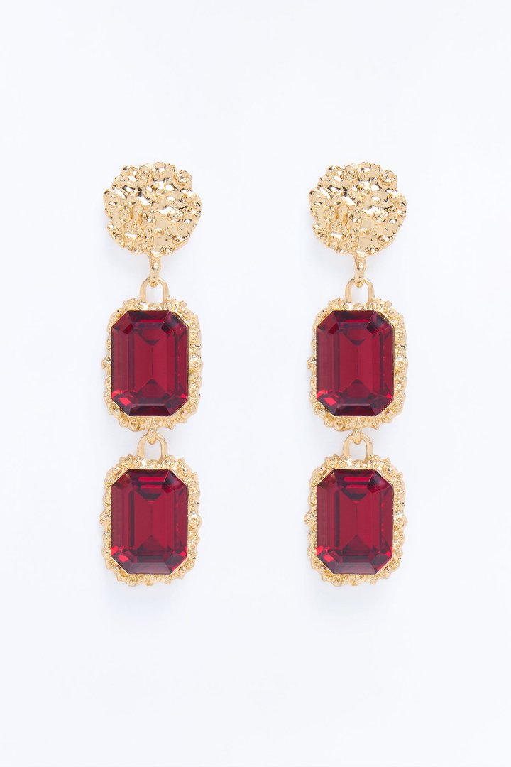 Let's Talk About It Earrings - Burgundy/combo