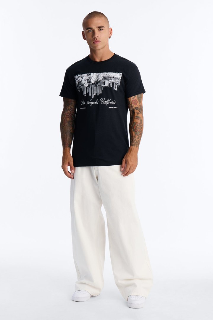 Los Angeles Flipped The Script Short Sleeve Tee - Black