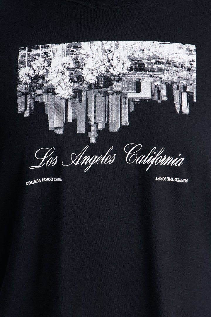 Los Angeles Flipped The Script Short Sleeve Tee - Black