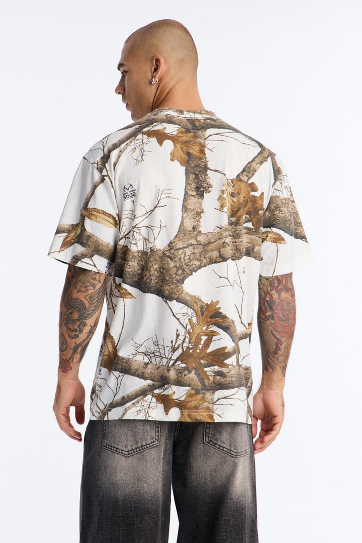 Real Tree New York Snow Embroidery Short Sleeve Tee - Camouflage