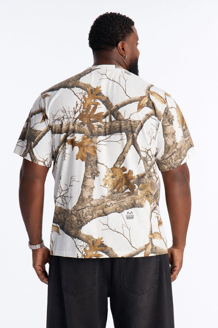 Real Tree New York Snow Embroidery Short Sleeve Tee - Camouflage