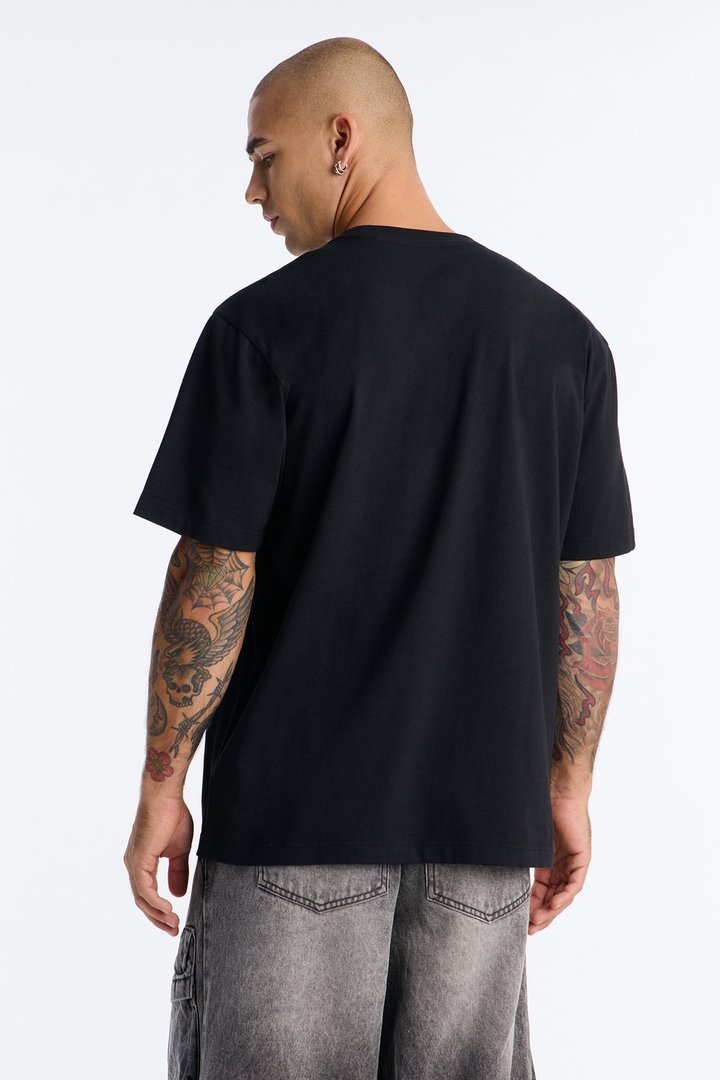 Real Tree New York 88 Embroidered Patch Short Sleeve Tee - Black