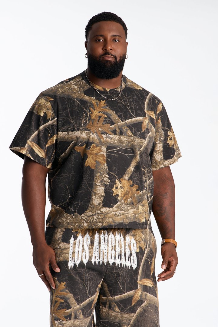 Real Tree Shadow Woven Patch Boxy Short Sleeve Tee - Camouflage