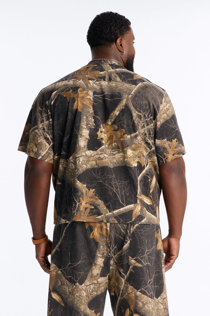 Real Tree Shadow Woven Patch Boxy Short Sleeve Tee - Camouflage