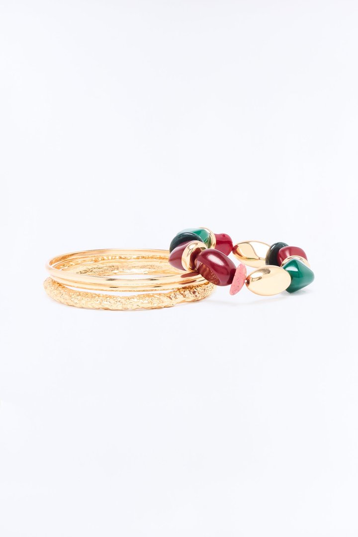 Marg On The Rocks 4 Piece Bracelet Set - Gold/combo