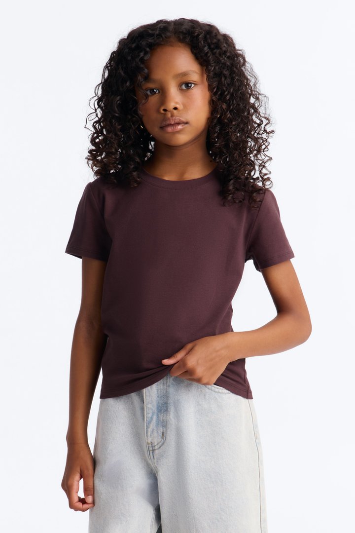 Mini Camilla Classic Fit Crew Neck Tee - Chocolate