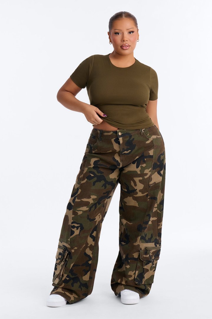 Chloe Crew Neck Short Sleeve Tee - Dark Olive