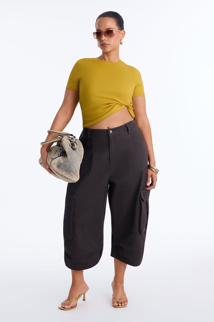 Chloe Crew Neck Short Sleeve Tee - Honey