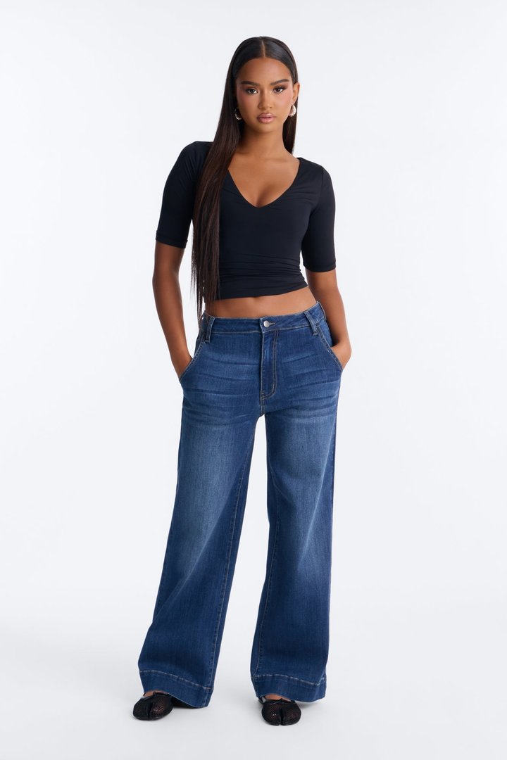Petite Margot Stretch Trouser Jeans - Dark Wash