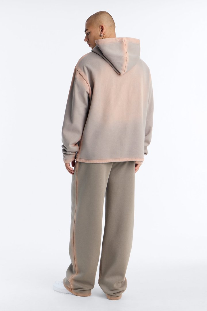 Outline Wash Oversized Hoodie - Grey/combo