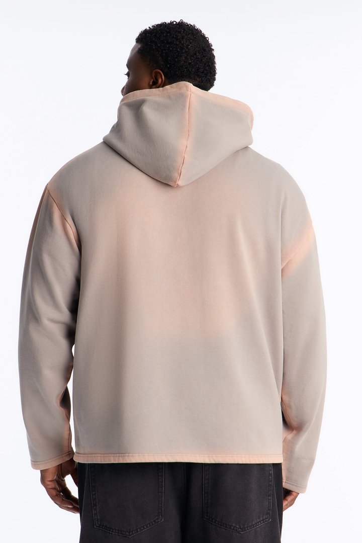 Outline Wash Oversized Hoodie - Grey/combo