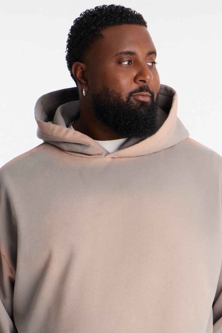 Outline Wash Oversized Hoodie - Grey/combo