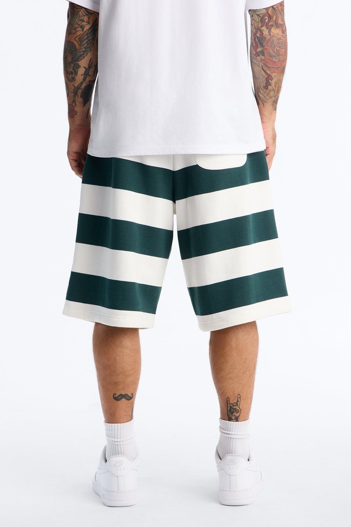 Racing Society Stripe Sweatshort - Green/combo