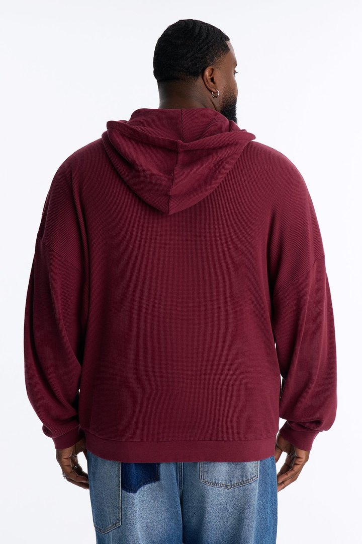 Modern Wash Zip Up Hoodie - Burgundy