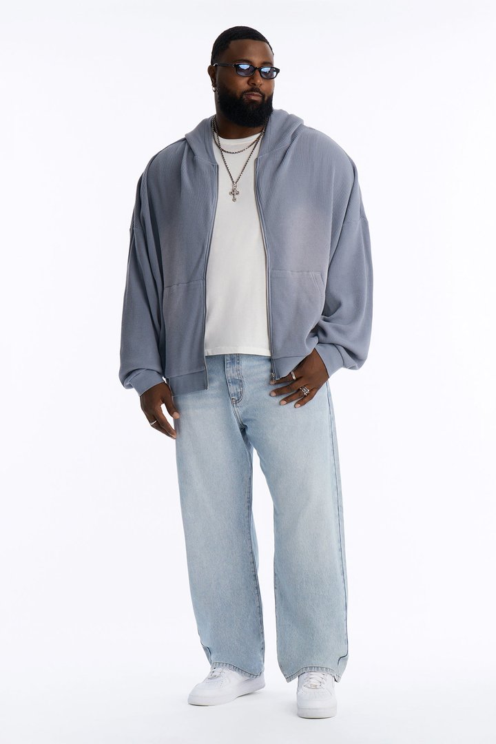 Modern Wash Zip Up Hoodie - Grey