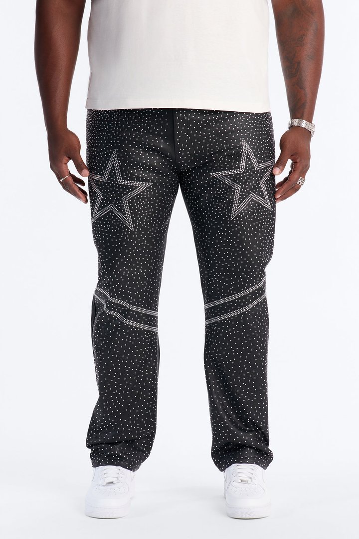 Straight Leg Astrum Faux Leather Pant - Black