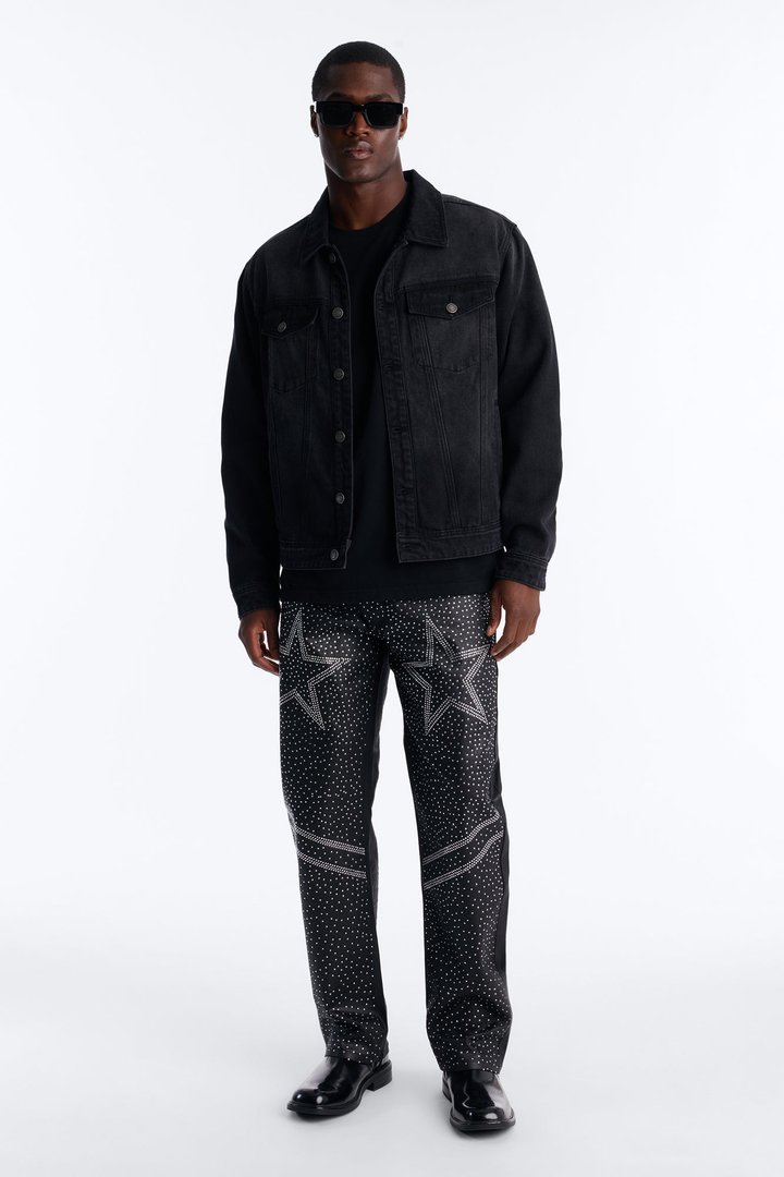 Straight Leg Astrum Faux Leather Pant - Black