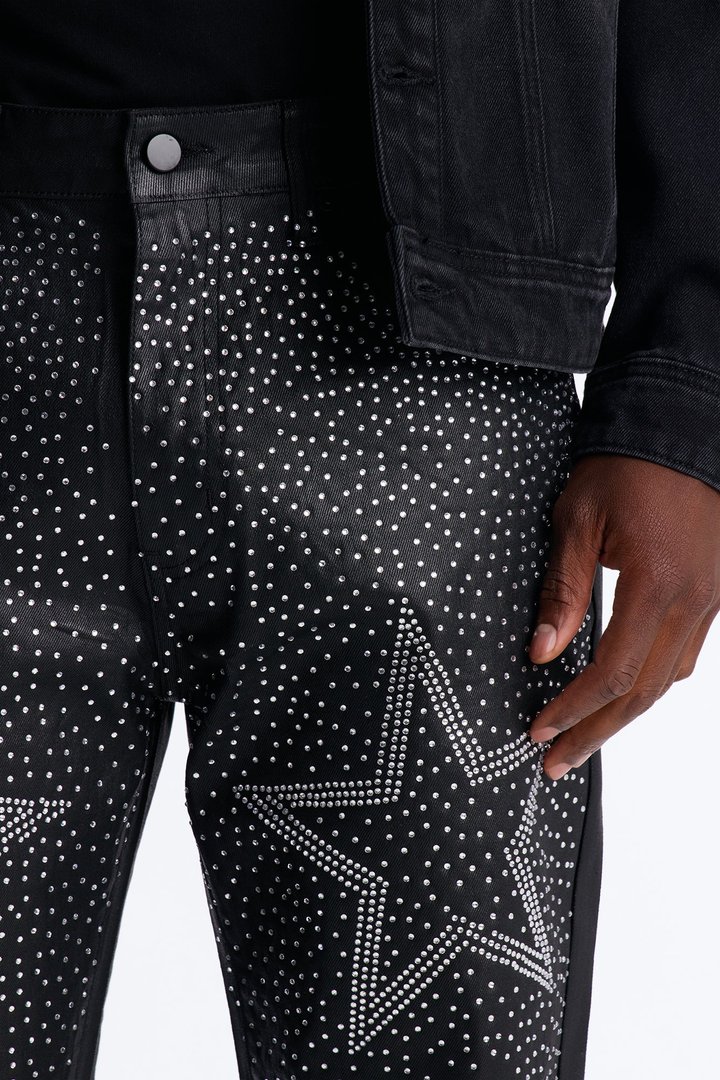 Straight Leg Astrum Faux Leather Pant - Black