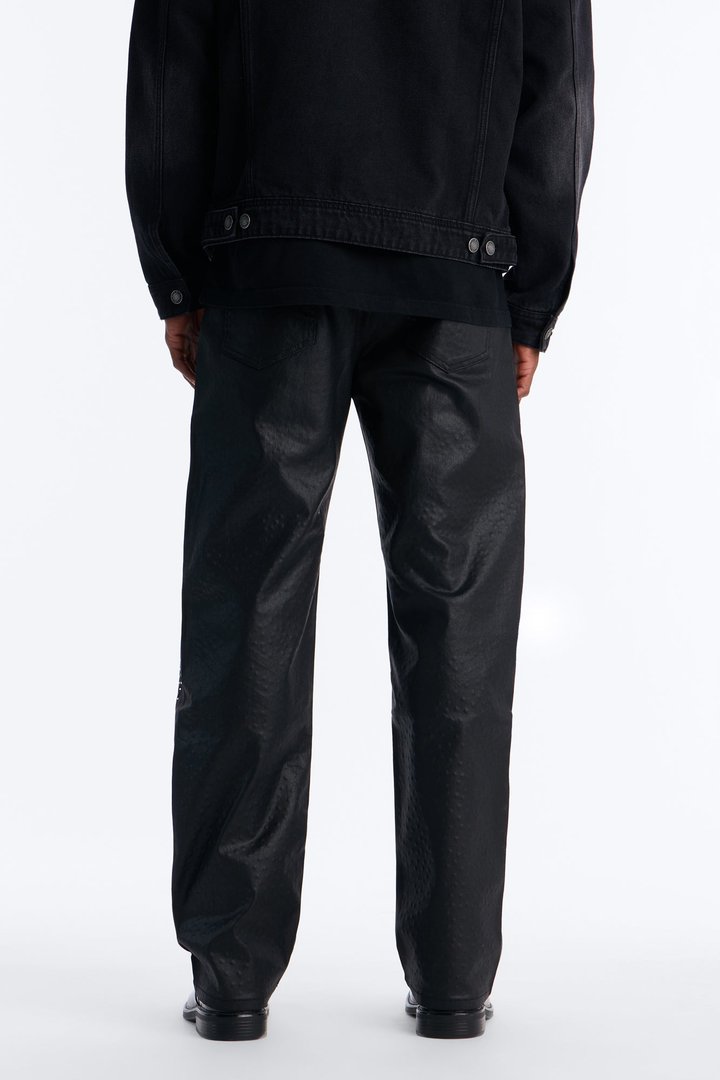 Straight Leg Astrum Faux Leather Pant - Black