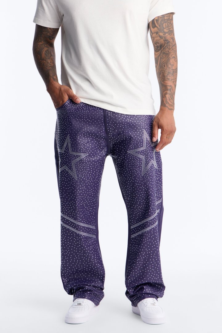 Straight Leg Astrum Faux Leather Pant - Purple
