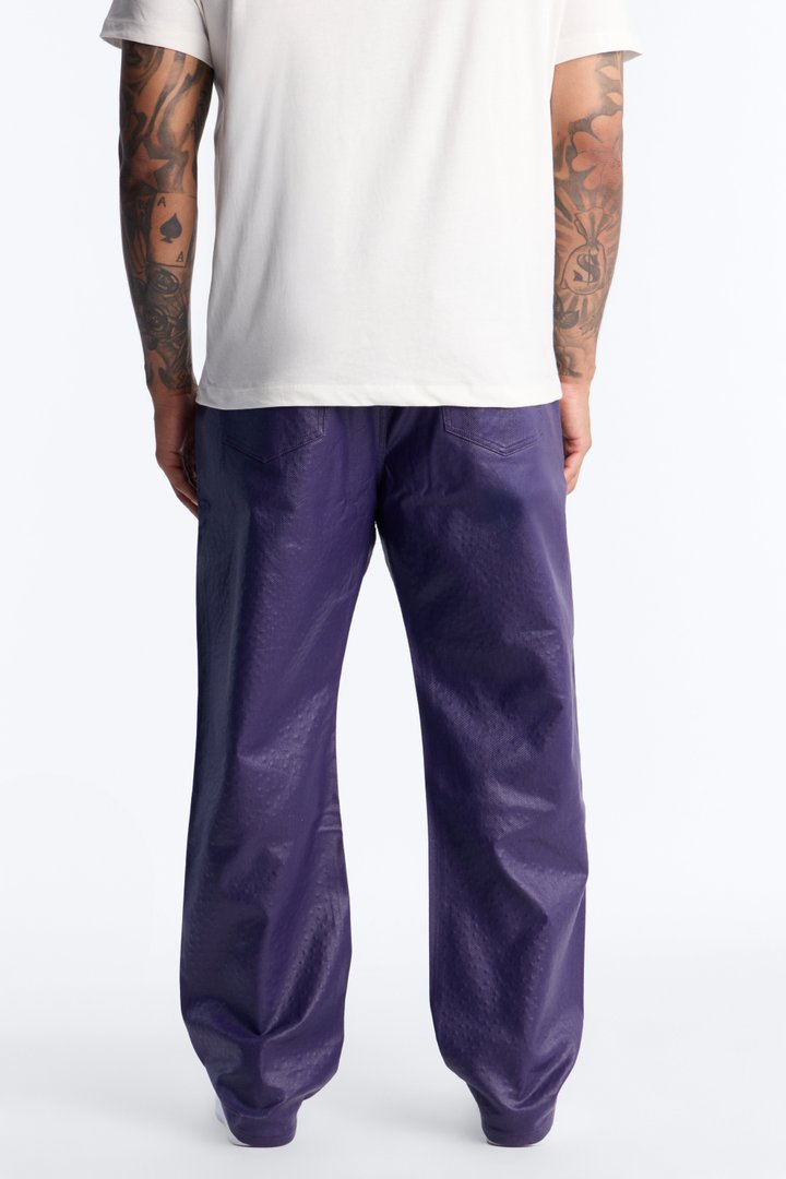 Straight Leg Astrum Faux Leather Pant - Purple