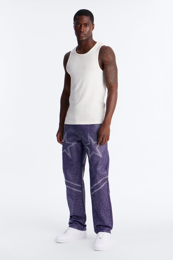 Straight Leg Astrum Faux Leather Pant - Purple