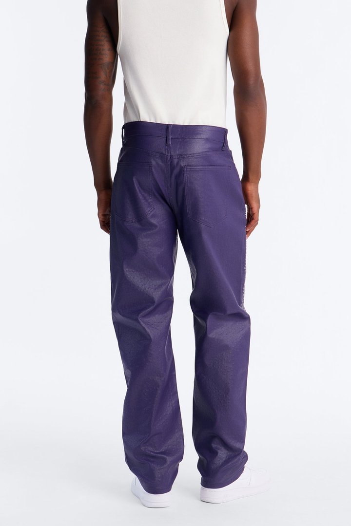 Straight Leg Astrum Faux Leather Pant - Purple