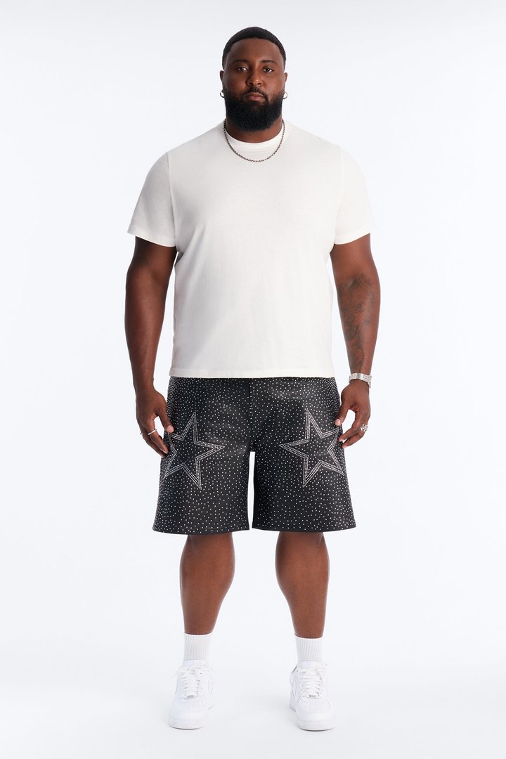 Relaxed Sidus Faux Leather Short - Black
