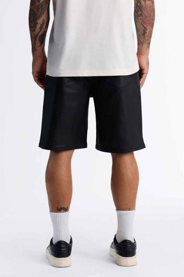 Relaxed Sidus Faux Leather Short - Black
