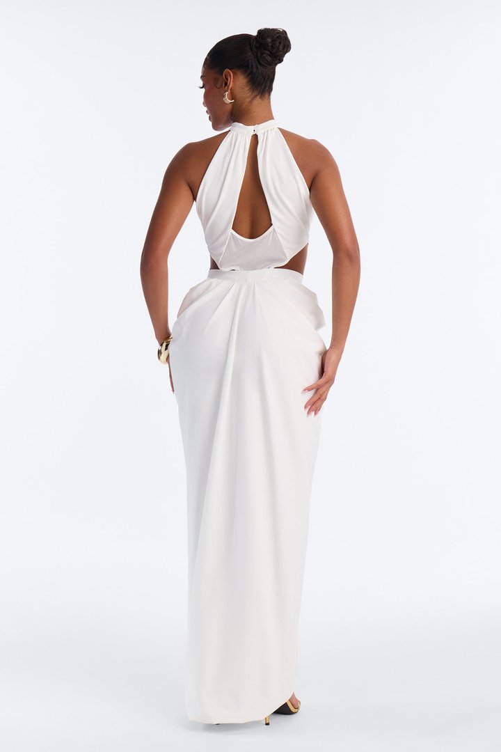 Never Be Tamed Cut Out Maxi Dress - Ivory